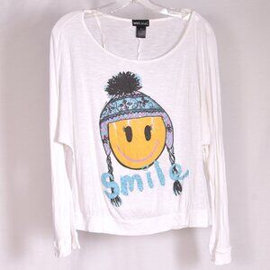 Wet Seal Emoji Long Sleeve Tee Shirt Size XL